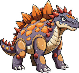 Naklejka premium Ankylosaurus dinosaur sticker vector design