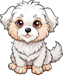 Obraz premium Dog mascot character sticker vector design