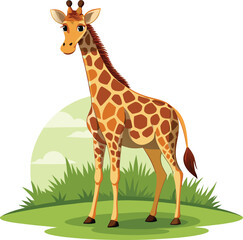 Fototapeta premium Giraffe mascot sticker vector design