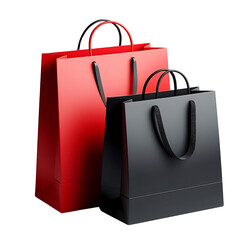 shopping bag on png background for black friday sale