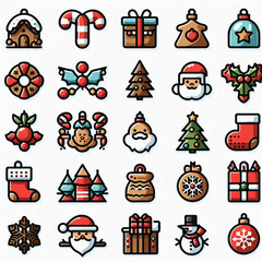 Fototapeta premium Christmas Icons