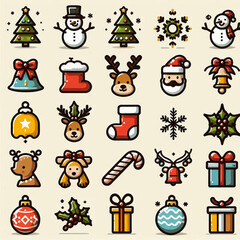 Naklejka premium Christmas Icons