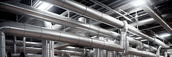 Intricate HVAC Duct System Installation in Modern Building - Technological Marvel