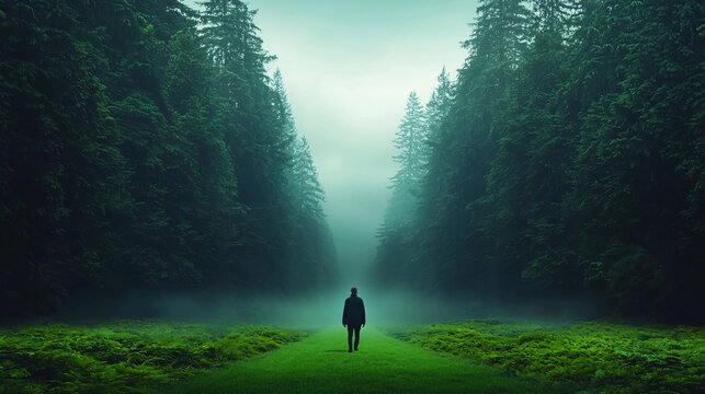 Embracing Solitude in Nature's Depths: A Soulful Journey Through a Misty Forest Pathway That Inspires Reflection and Tranquility