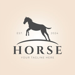 silhouette horse for equestrian or stable logo vector illustration design