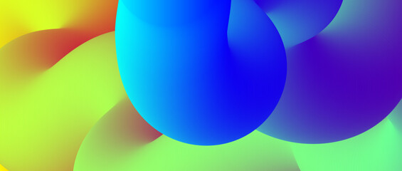 A colorful abstract wavy background with a blue, green and yellow swirl