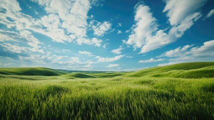 Obraz premium Lush Green Grass in a Vibrant Outdoor Landscape