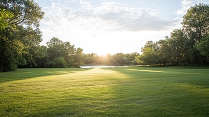 Fototapeta premium Lush Green Grass in a Vibrant Outdoor Landscape