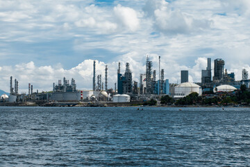 Fototapeta premium The Batangas sea is home to many ferry boats that transport passengers to nearby islands, providing a crucial mode of transportation for locals and tourists alike.
