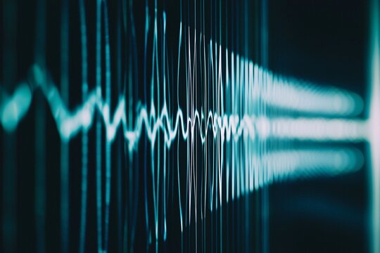 A captivating visual representation of sound waves highlighting the theme of antiphony with energetic rhythmic patterns.