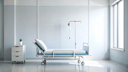clean and modern hospital bed, ready for a patient.