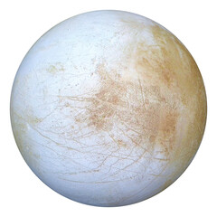 3D Realistic Europa Planet Illustration Transparent Background