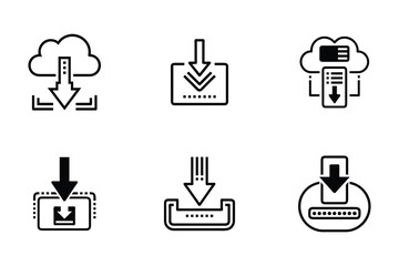 Vector art style Download icon bundle set design