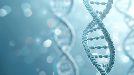 Detailed DNA double helix with blank area, DNA helix structure, copy space for text, biological science