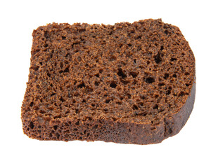 Brown bread slice isolated on white background