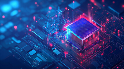 Futuristic smart city infrastructure at night. Isometric design of residential urban buildings showcasing innovative flat design. Vector illustration of a smart town with digital communication.