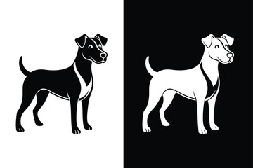 Pet Dog icon symbol template for graphic and web design logo vector illustration black white background