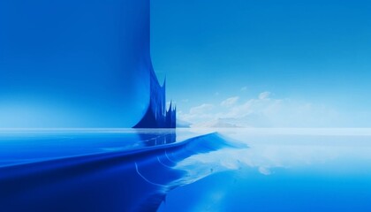 Naklejka premium abstract blue landscape background art