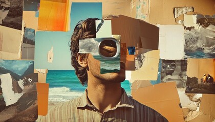 abstract digital collage art background