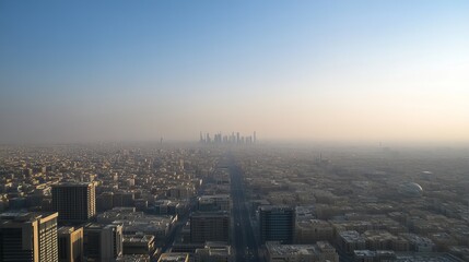 Riyadh city horizon featuring the sprawling cityscape of the Saudi Arabian capital