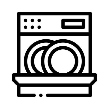 dishwasher line icon