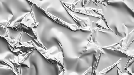 Silvergray foil texture featuring glossy uneven surfaces with highlights and shadows for a dynamic appearance