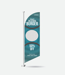 Modern standing advertising feather flag design template