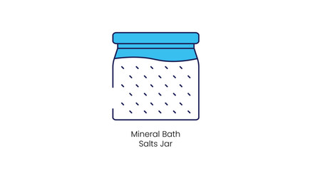 Mineral Bath Salt Jar Vector Icon for Spa and Wellness