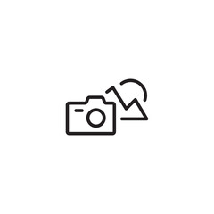 Take image landscape with camera icon. Video camera icon. Editable icon.