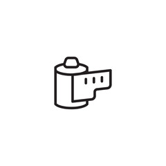 Film roll with film strip icon. Editable icon.