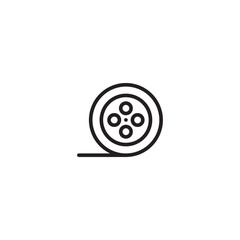 Video camera film tape reel vector icon. Roll film icon. Editable icon.