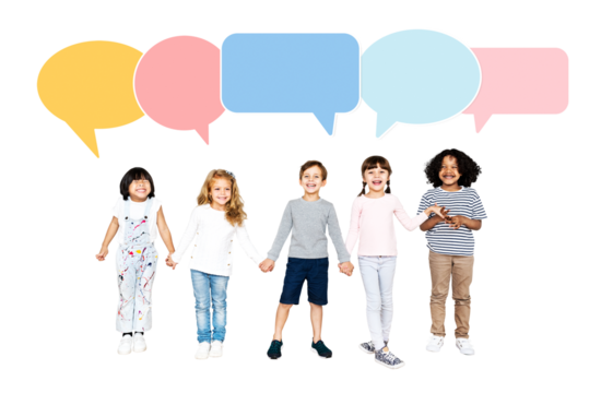 Speech bubble kids png sticker, transparent background