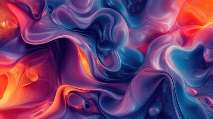 Obraz premium Beautiful organic abstract wallpaper featuring colorful, flowing shapes and intricate patterns, creating a mesmerizing background (Generative AI)