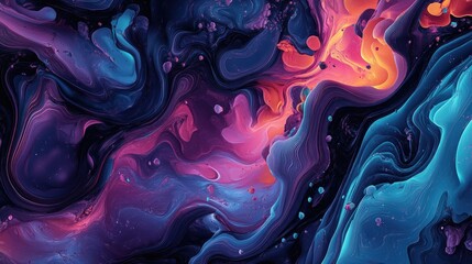 Obraz premium Beautiful organic abstract wallpaper featuring colorful, flowing shapes and intricate patterns, creating a mesmerizing background (Generative AI)