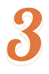 Number 3 png handwriting font lettering