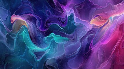 Fototapeta premium Colorful abstract organic wallpaper with flowing curves and intricate patterns, creating a vibrant and mesmerizing background (Generative AI)