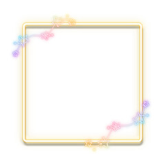 Neon png frame rainbow star back to school doodle