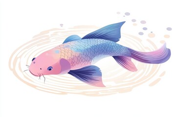 Colorful fantasy fish swimming in water
