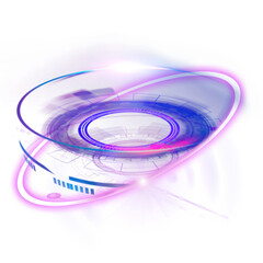 PNG abstract technology circle, digital sticker in transparent background