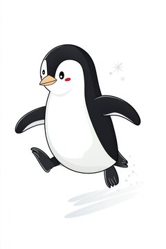 recommend clip art: Cute Cartoon Penguin Walking on Snow