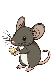 recommend clip art: Cute Cartoon Mouse Holding a Piece of Cheese