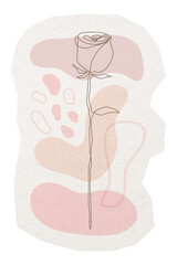 Fototapeta premium Rose png, line art sticker, transparent background