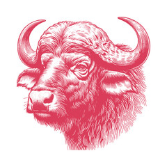 buffalo head vector illustration