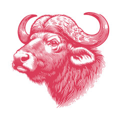 buffalo head vector illustration