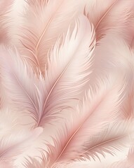 Soft feather texture with blush pink to ivory gradient
