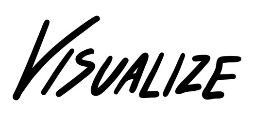 Visualize png word element typography, transparent background