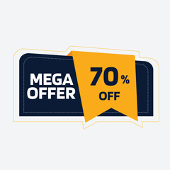 Mega Sale Offer Tag Fully Editable Vector or EPS