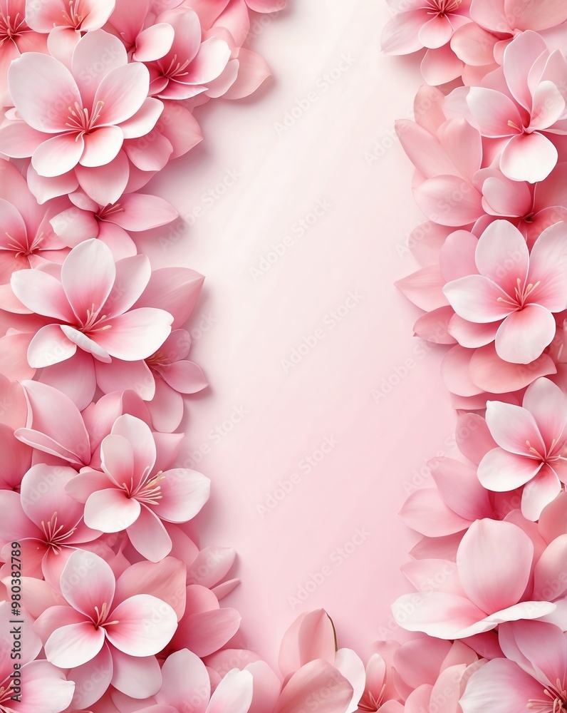 Wall mural Soft pink petals with blush gradient