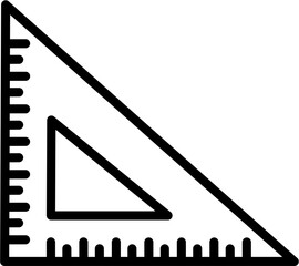 Triangular ruler doodle outline