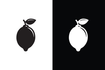 Lemon Light Silhouette Art in Minimalist Style.